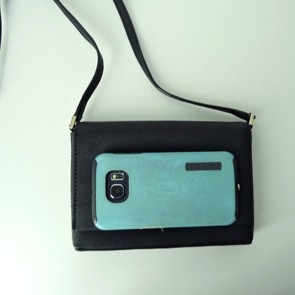 Kate Spade Black Saffiano Leather Cross body Shoulder Bag purse Clutch Sally - Picture 5 of 10